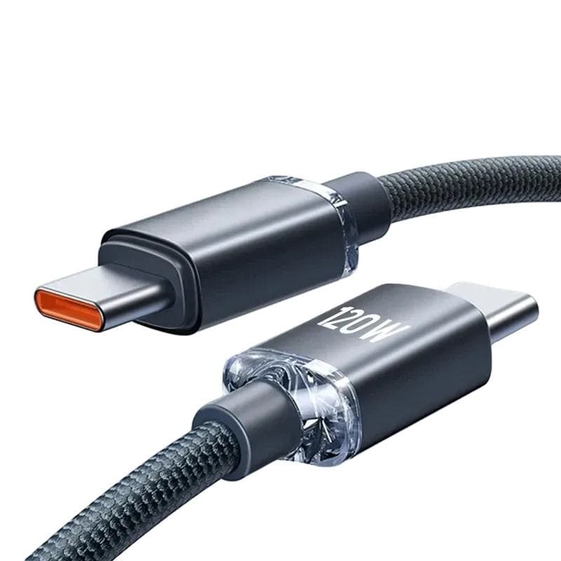 1m USB Type-C to Type-C Cable 120W PD 6A Fast Charging with Pure Copper Conductor for Mobile Phones