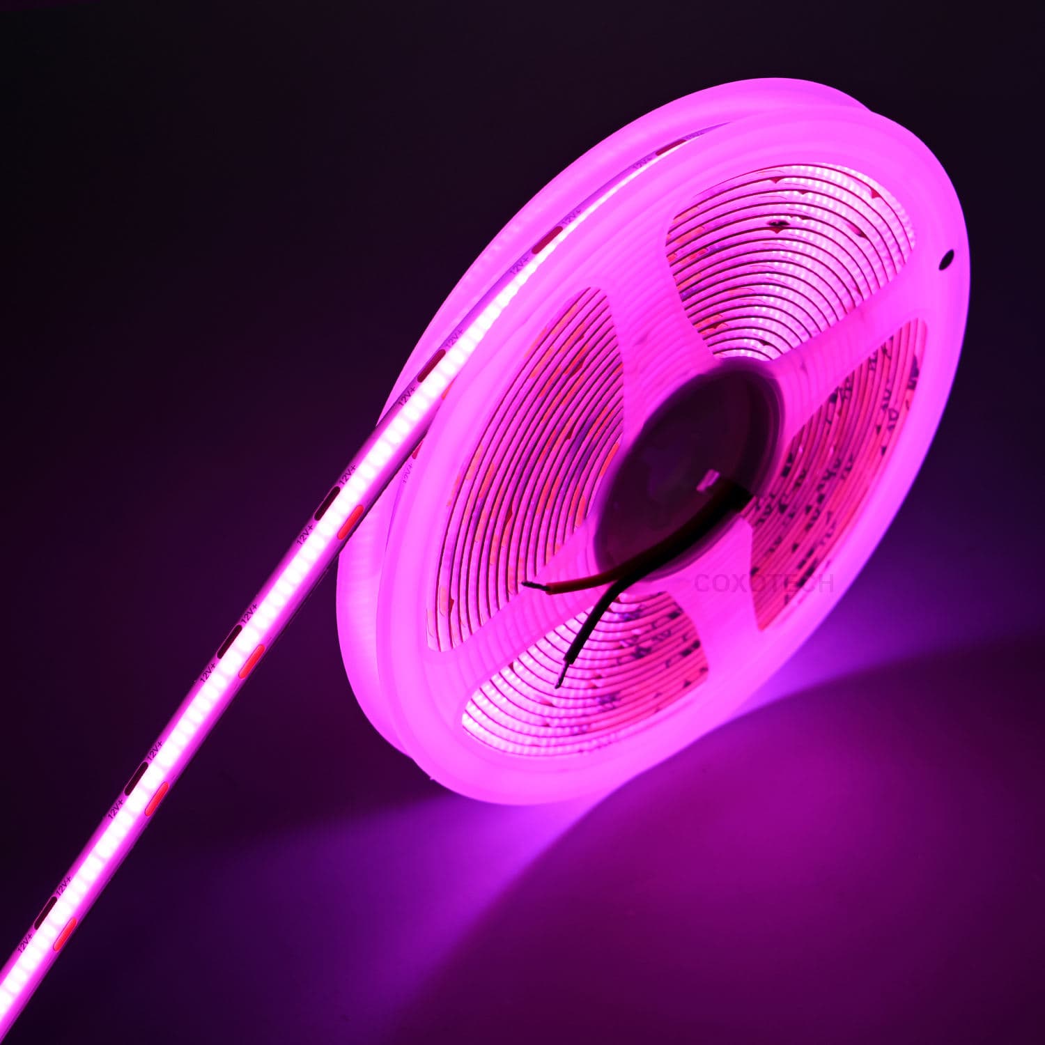 COB LED Strip Light 12V 24V Green ICE Blue Red Pink Violet Yellow Orange Flexible Design for Indoor Ambient Decorative Lighting