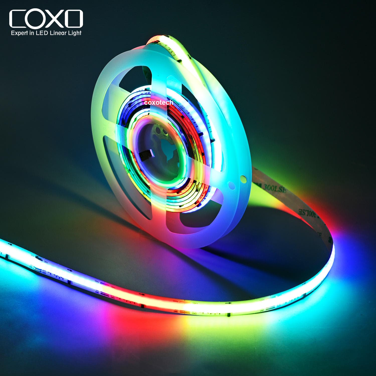 COXO Ws2812b 144 Led Strip Dmx Pixel Programable Rgbw Multicolor Ws2812b 12v Individually Addressable Cob Rgb Led Strip