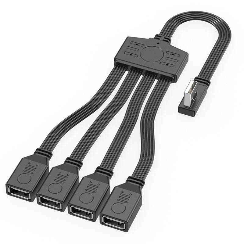 Custom Straight Up, Down, Left, Right, 90 Degree Elbow Cable OTG USB Splitter Cable USB 4-in-1 Data Cable