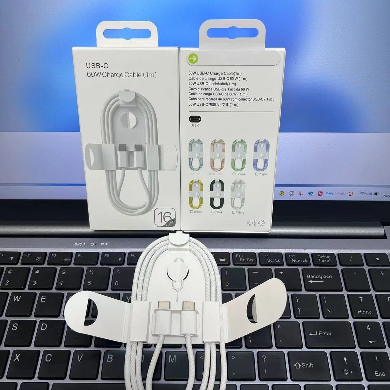 For 16 Data Cable for iPhone 15 Fast Charging Type-C to C Cable with Composite Copper Core and Weaving Design