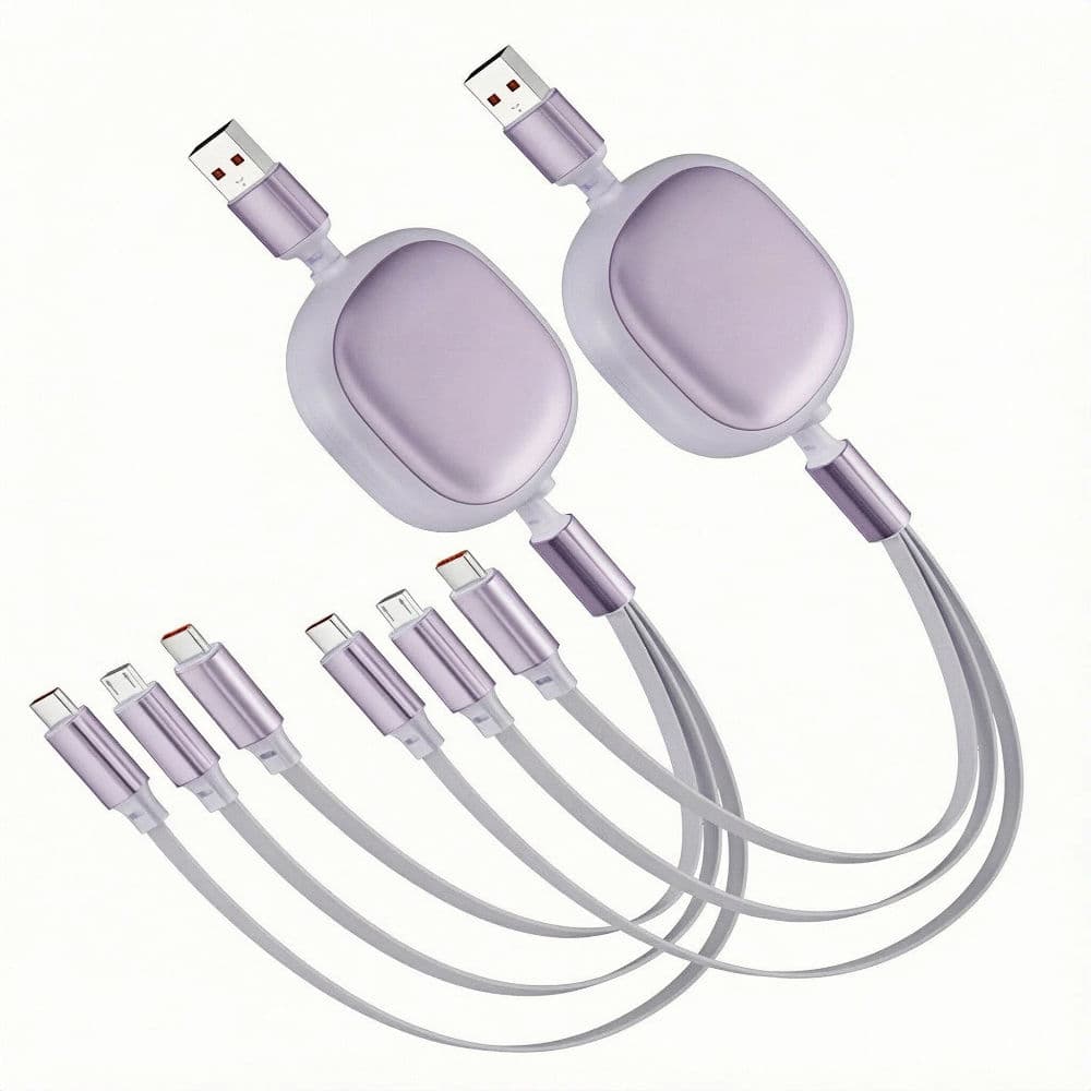 Hot Sell 3 in 1 Retractable USB Cable for iPhone Charging Charger Micro USB Cable for Android USB Type C Mobile Phone Multi