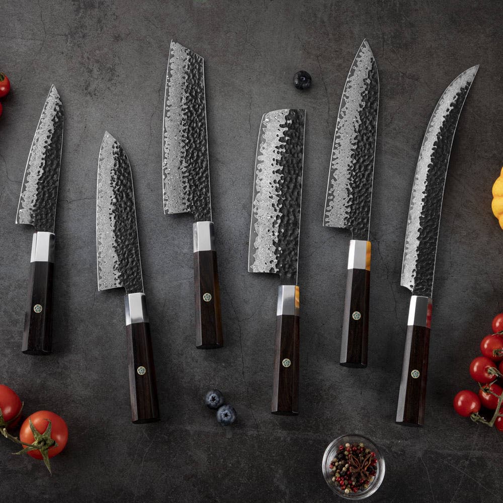 Hot Selling Kitchen Chef Damascus Knife Set 67 Layers VG10 Japanese Knife Damascus Steel Meat Slicer Butcher Knife Set