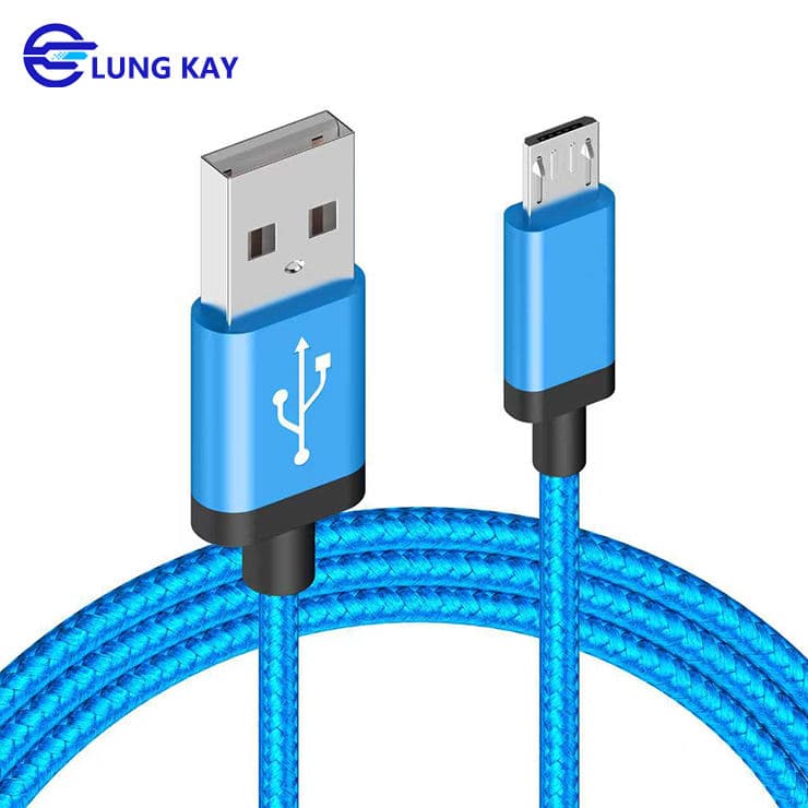 LUNGKAY Wholesale1M/2M/3M Micro Usb Cable Nylon Braid 3A USB 2.0 Usb a to Micro Charging Cable for Android Devices