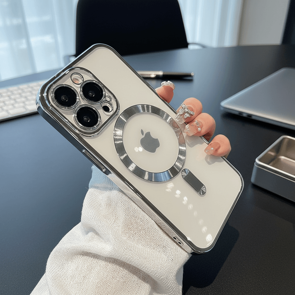 Magnetic Transparent Wireless Charging Case for IPhones 17 Pro Max 17 Air 16 Pro Max 16 15 Pro Max Phone Cases