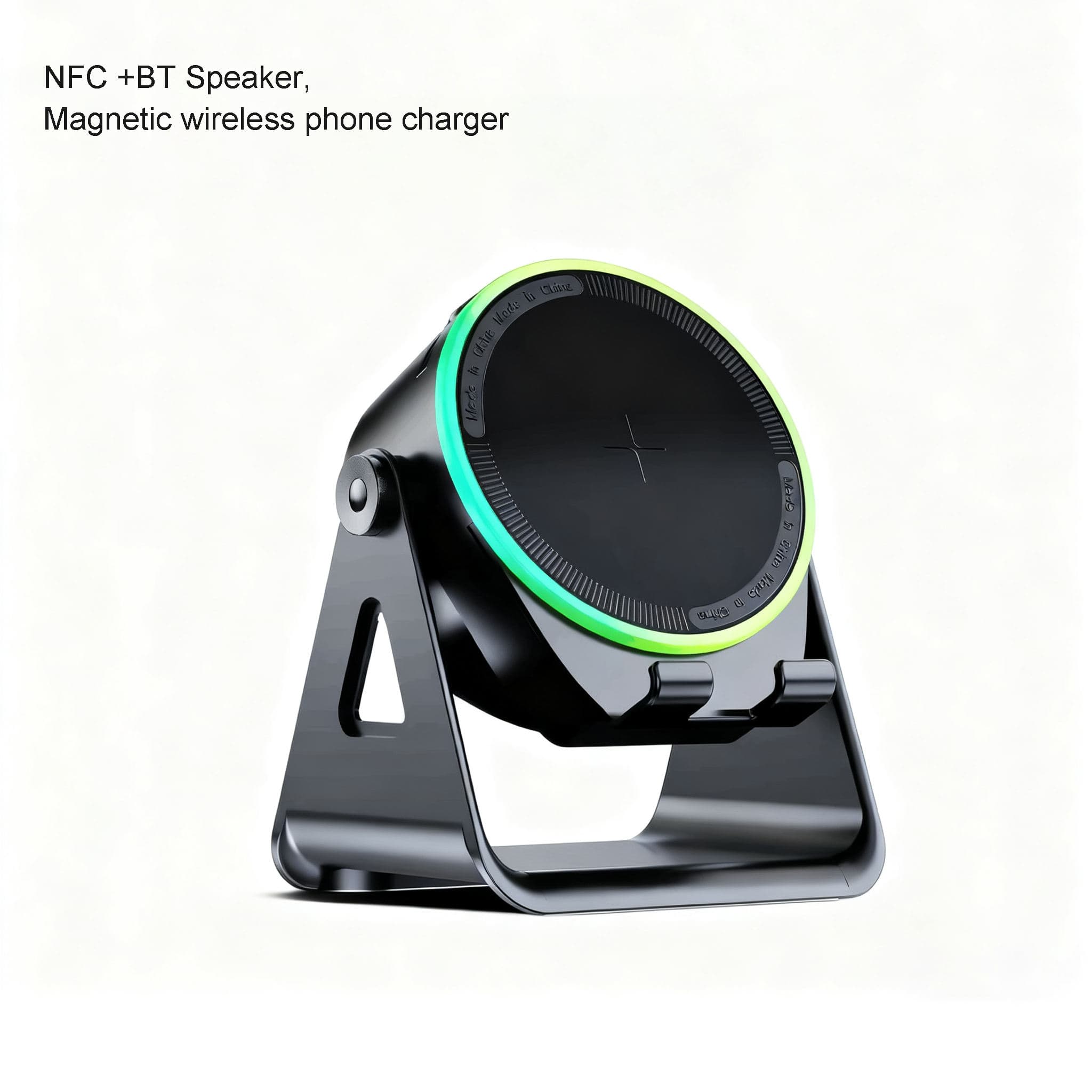 NFC BT Wireless Speaker Multi-functional Iphones 17 Wireless Charging Induction Phone Holder RGB Light Bluetooths Speaker