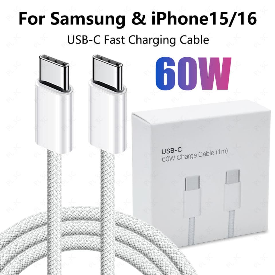 Original 60W Fast Charging USB-C Cable with Braided TPE Jacket for iPhone 16 17 and for S24/S23/S22