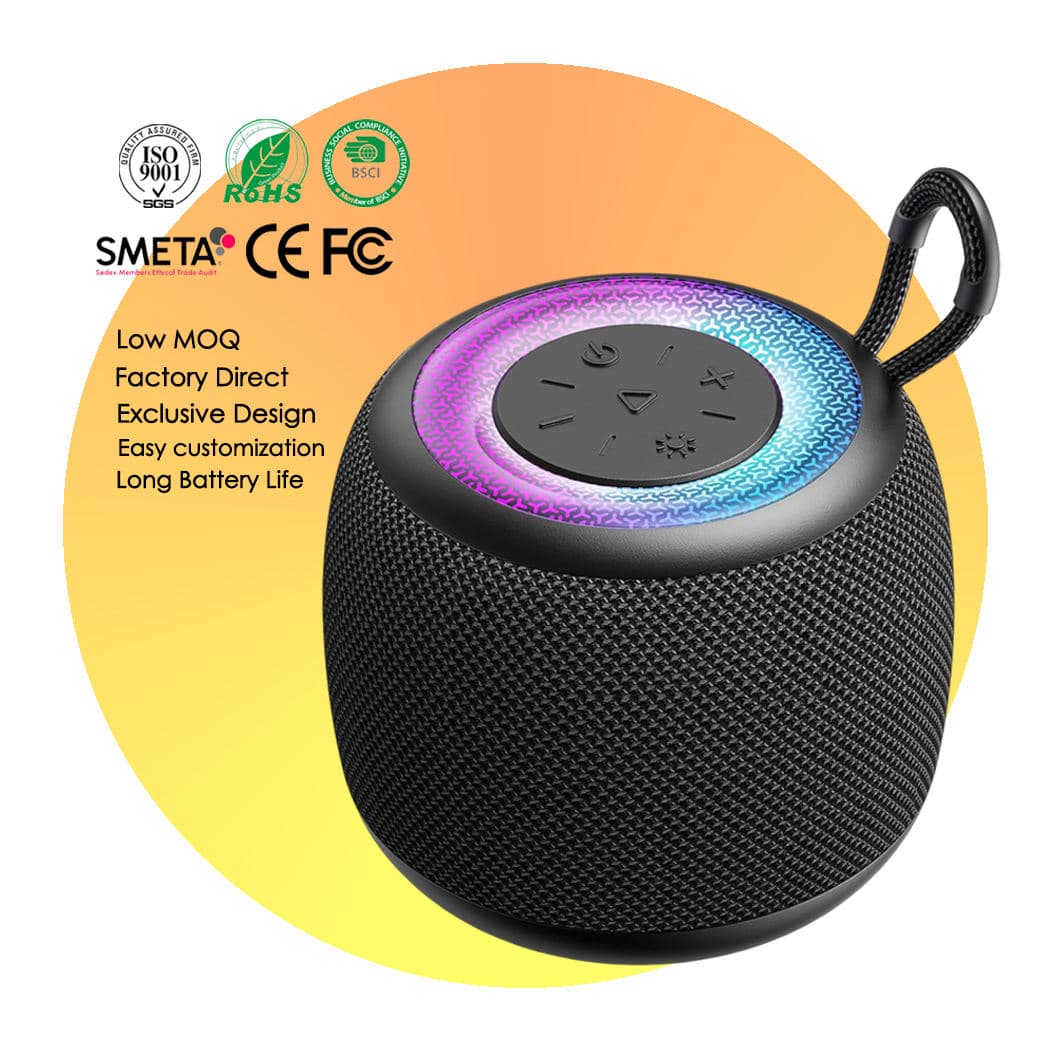 Portable Bluetooth Speaker with Bluetooth 5.3 RGB Lights Stereo Sound &amp; Bass IPX5 Waterproof Travel Mini Speaker for Car Bicycle