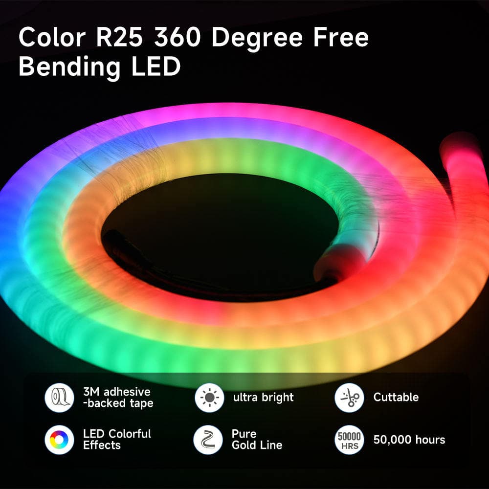 RGBIC Neon Light WS2812 5V 12v 24V Flexible SMD 5050 Rgb 5m LED Strip Light Wifi Controlled LED Strip for LANDSCAPE