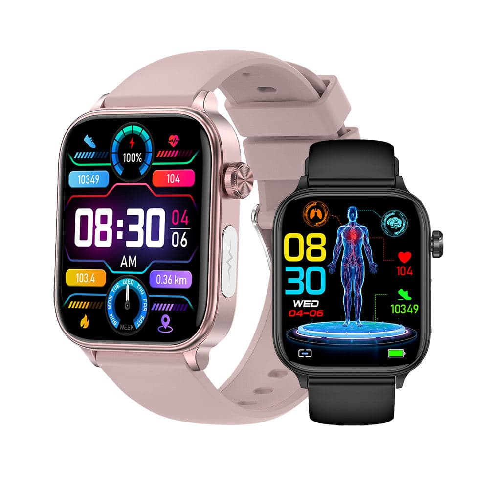 2024 Elderly Health Smart Watch 1.96Inch Screen IP68 BT Call Sos ECG HRV BMI Temperature Blood Oxygen Smartwatch for Men Women