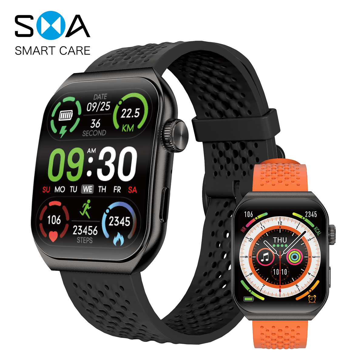 AM10B Accessible Curved Screen Smart Watch with Large Display for Bluetooth Connectivity for Calls