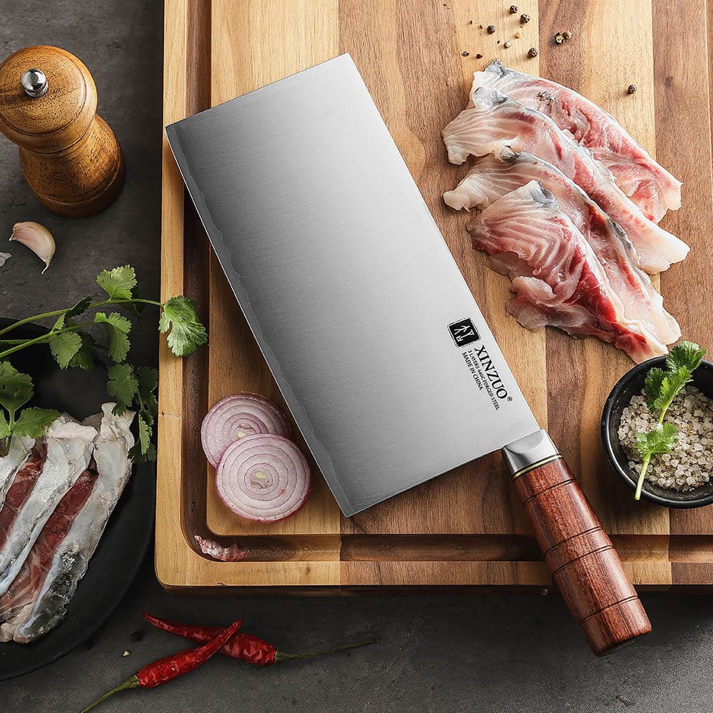 New Custom 3 Layers Composite Steel Razor Sharp Kitchen Vegetable Knives Chinese Cleaver Knife 8 Inch