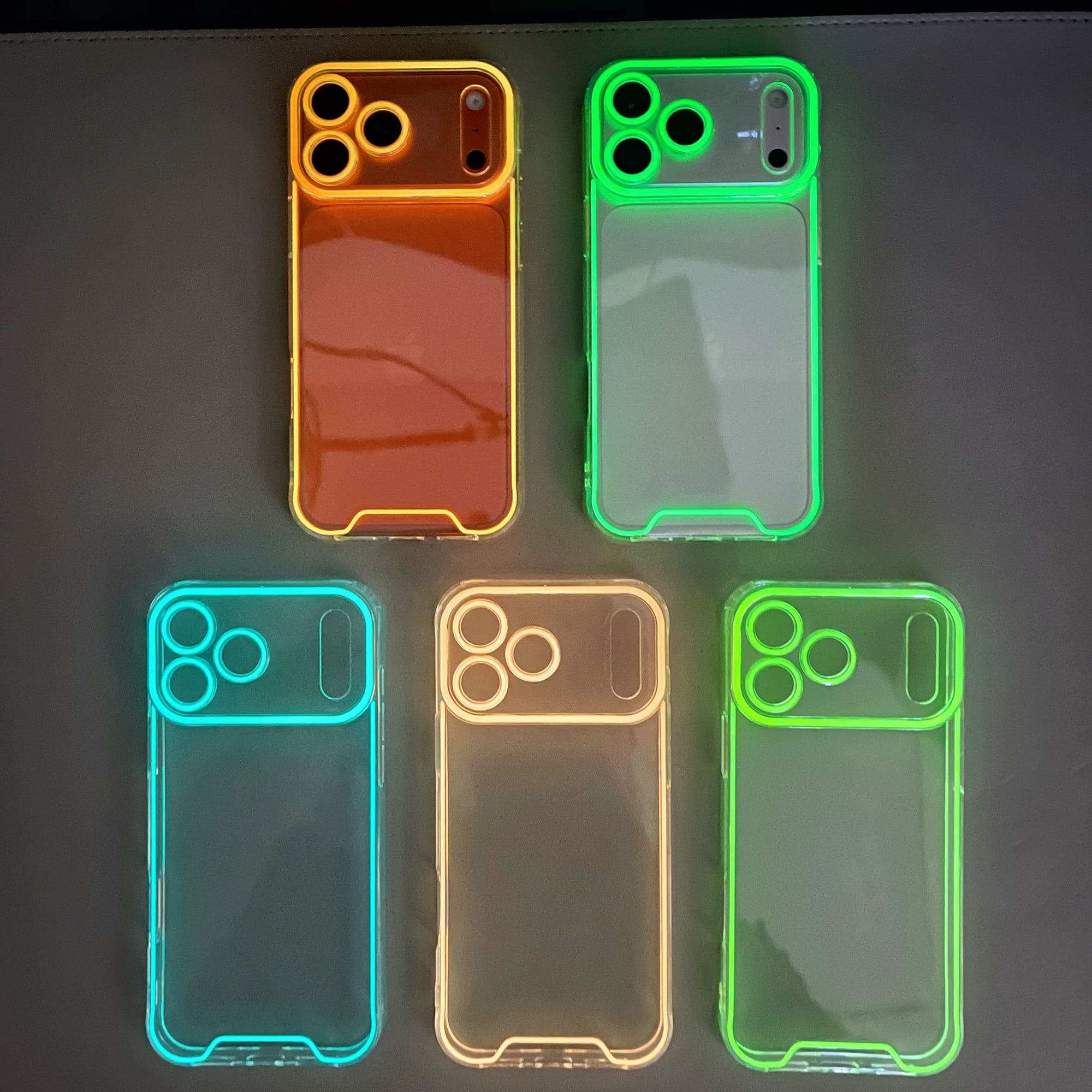 Night Light Luminous TPU Soft Phone Case for IPhone 15 14 13 Fluorescent Neon Mobile Phone & Accessories for iphone 15 16 17 Pro