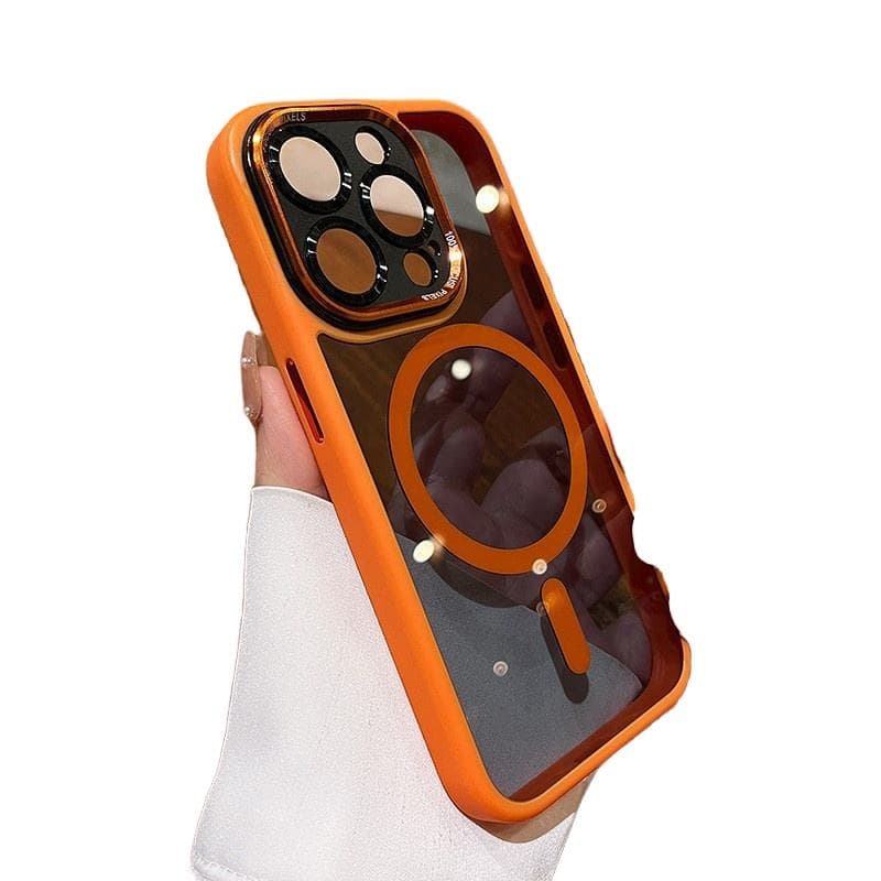 Ready Ship Upgraded Version Metal Lens Frame Transparent Magnetic PC Phone Case for iPhone 11 16 Pro/Pro Max Mobile Phone Bags