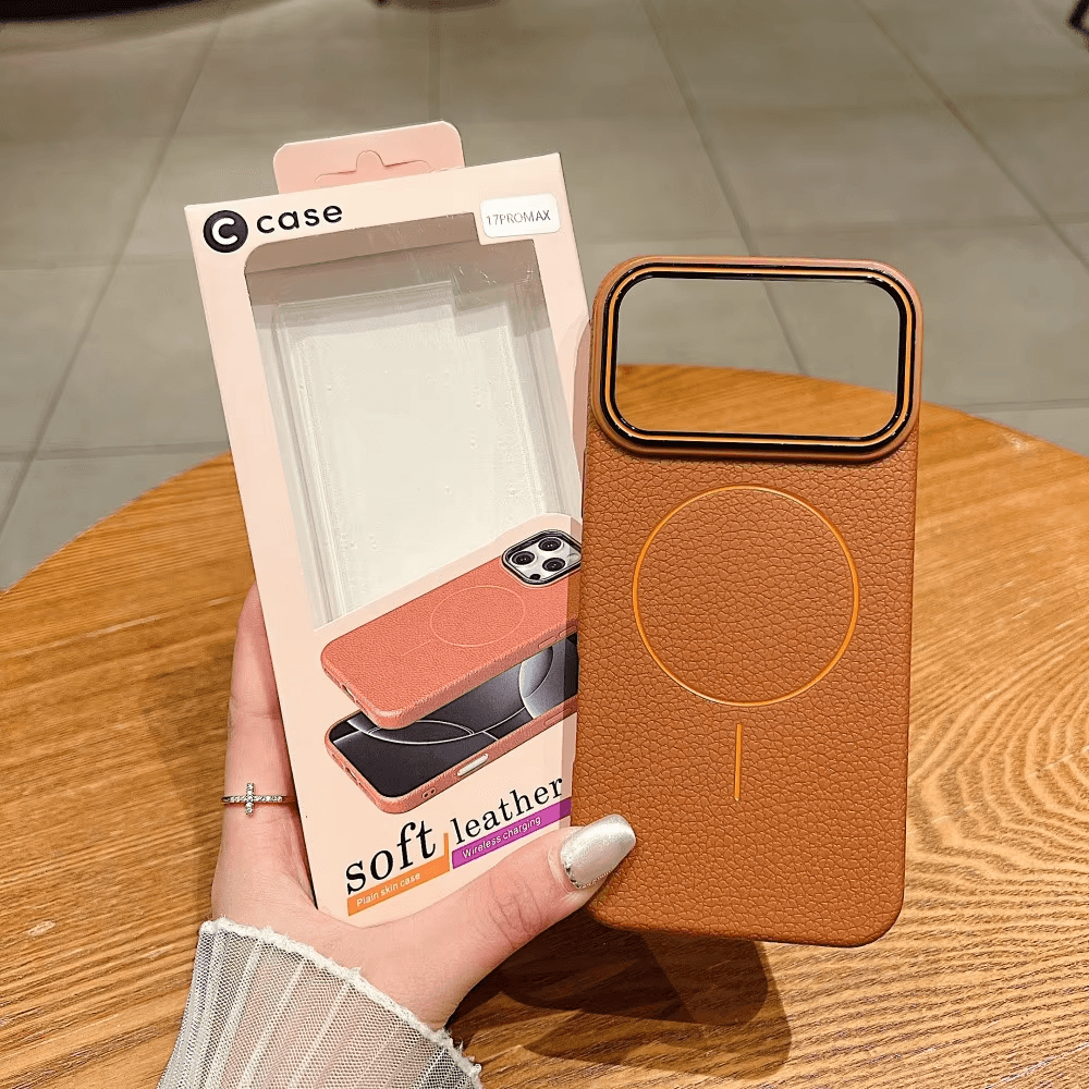 Wholesale Cheap Leather-Like Surface Magnetic Wireless Charging Phone Case for iPhone 17 16 15 14 13 Pro Max